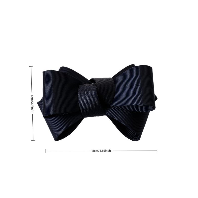 Douqu Pair Ribbon Big Bow Butterfly Shoe Clips Shoe Ornaments Shoe Ribbon Charm Accessory (Black) - Image 2